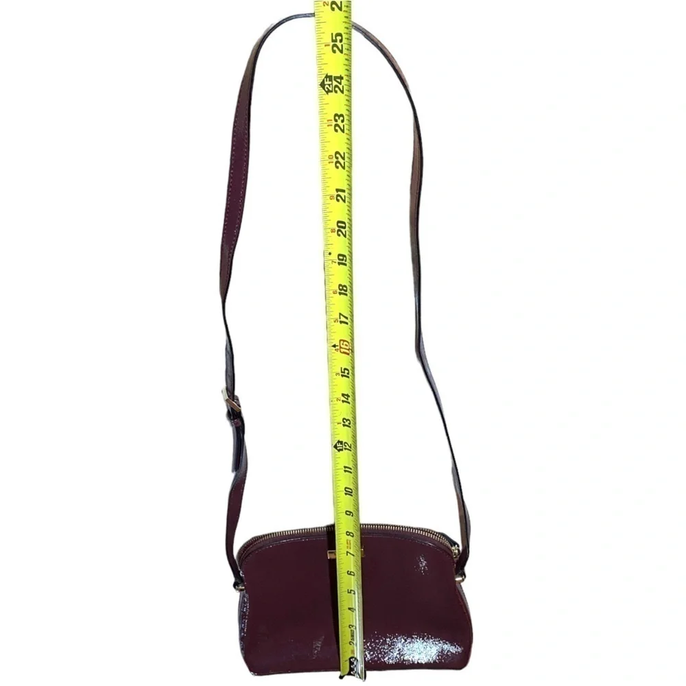 Kate Spade In Burgundy Patent Leather Crossbody Bag